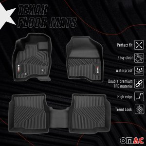 Ford Explorer Floor Mats - Front + Rear - Omac - Texan - '16-'19 Ford Explorer Floor Mats - Front + Rear - Omac - Texan - '16-'19